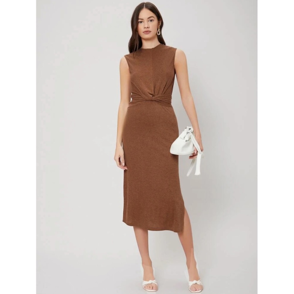 front twist midi dress - Picture 2 of 5